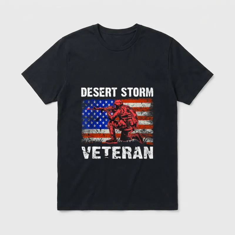 Operation Desert Storm Shield Veteran T-Shirt – Classic T-Shirt in Black