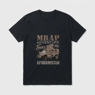 Army MRAP Adventures T-Shirt – MRAP ADVENTURE Inspire AFGHANISTAN with armored military vehicle – Classic T-Shirt in Black