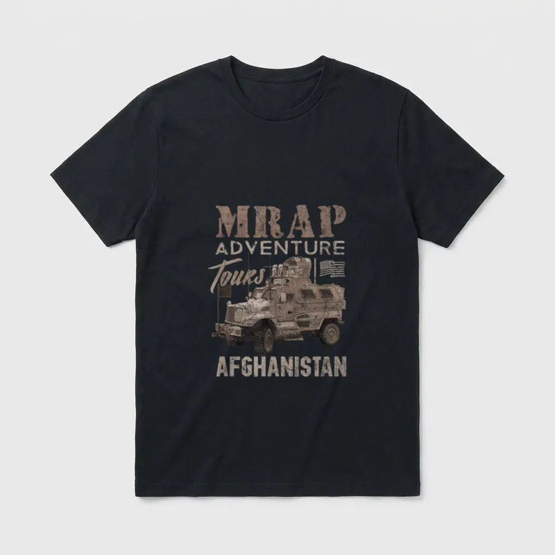 Army MRAP Adventures T-Shirt – MRAP ADVENTURE Inspire AFGHANISTAN with armored military vehicle – Classic T-Shirt in Black