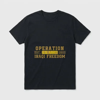 OIF Veteran Military T-Shirt – Operation Iraqi Freedom text with U.S. Army patch – Classic T-Shirt in Black