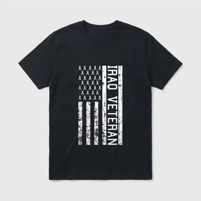 Iraq Veteran American Flag T-Shirt – Classic T-Shirt in Black