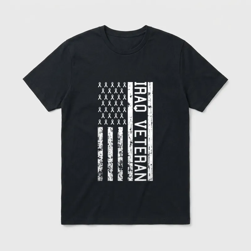 Iraq Veteran American Flag T-Shirt – Classic T-Shirt in Black