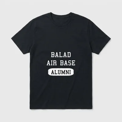 Balad Air Base Veteran T-Shirt – BALAD AIR BASE ALUMNI in white and black lettering – Classic T-Shirt in Black