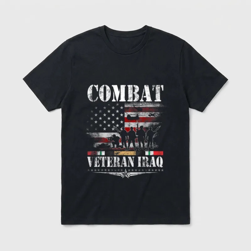 Combat Veteran Iraq Service T-Shirt – Classic T-Shirt in Black
