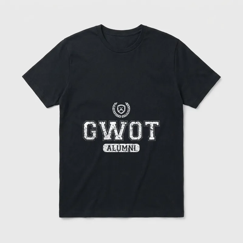 GWOT Veteran Alumni T-Shirt – "GWOT ALUMNI" with laurel wreath and shield emblem – Classic T-Shirt in Black