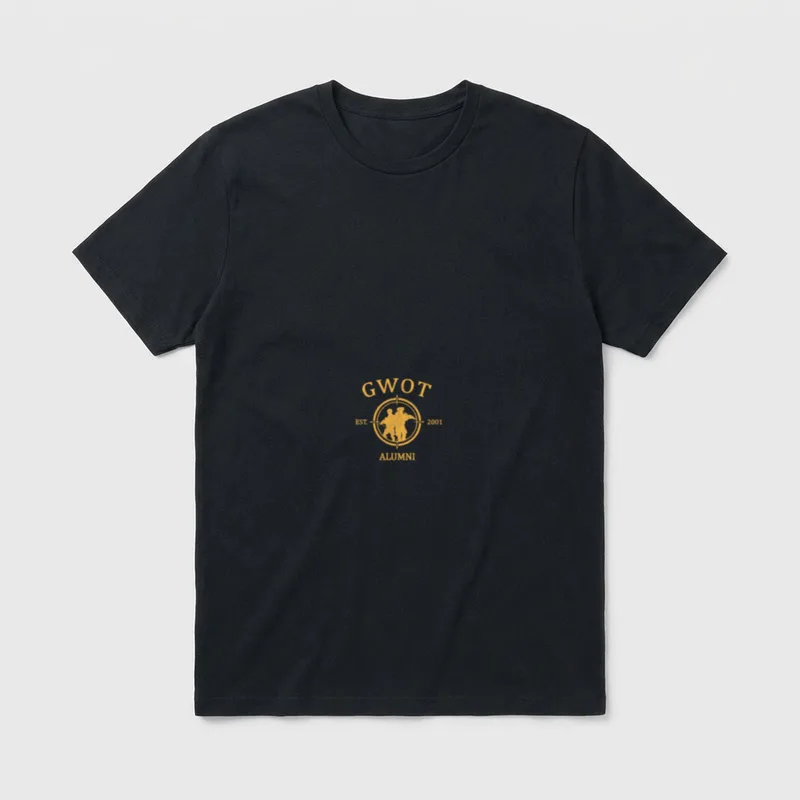 GWOT Veteran Military T-Shirt – GWOT text with compass emblem, EST. 2001, and ALUMNI – Classic T-Shirt in Black