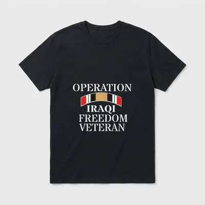Military Veteran Iraqi Freedom Service Ribbon T-Shirt – Classic T-Shirt in Black