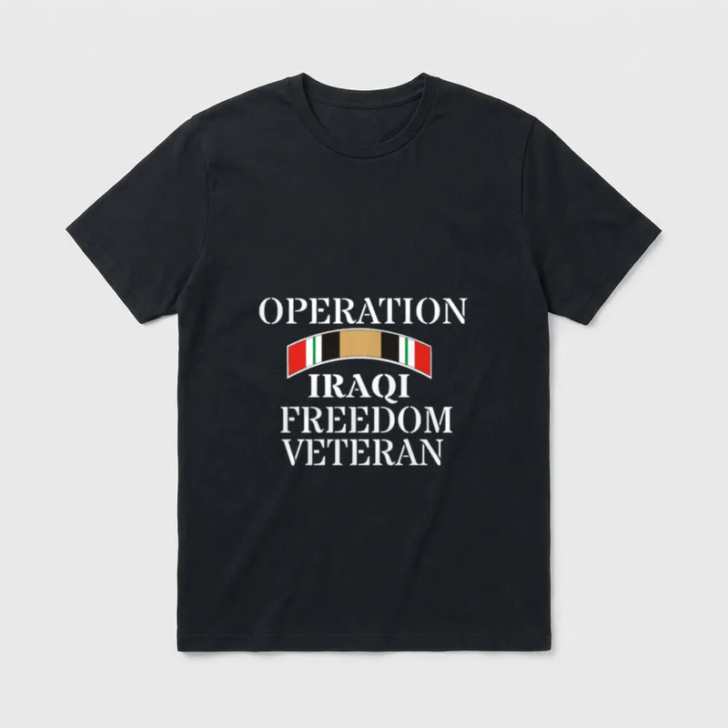 Military Veteran Iraqi Freedom Service Ribbon T-Shirt – Classic T-Shirt in Black