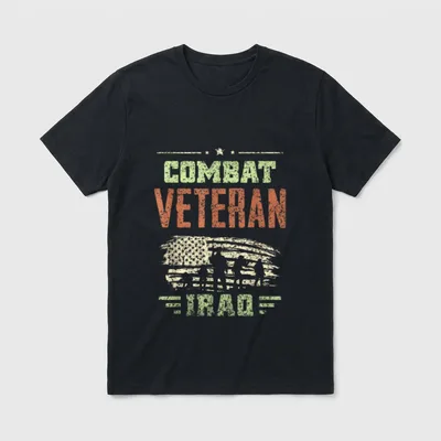 Combat Veteran Iraq Veterans Veteran's Day T-Shirt – Classic T-Shirt in Black