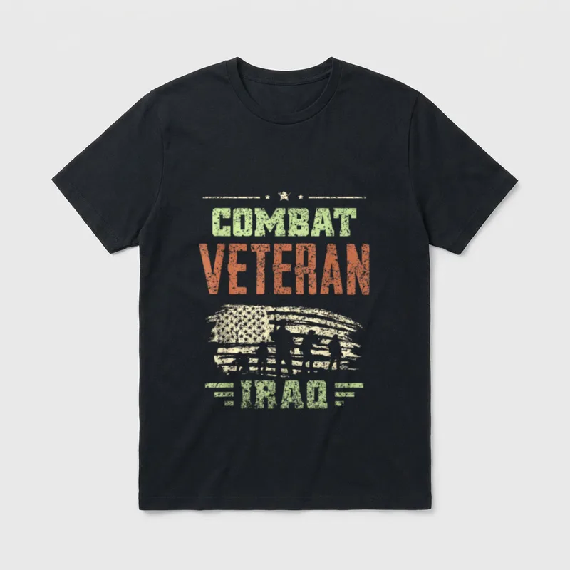 Combat Veteran Iraq Veterans Veteran's Day T-Shirt – Classic T-Shirt in Black