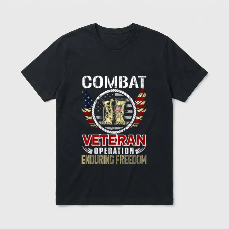 Combat Veteran Enduring Freedom American Military T-Shirt – Classic T-Shirt in Black