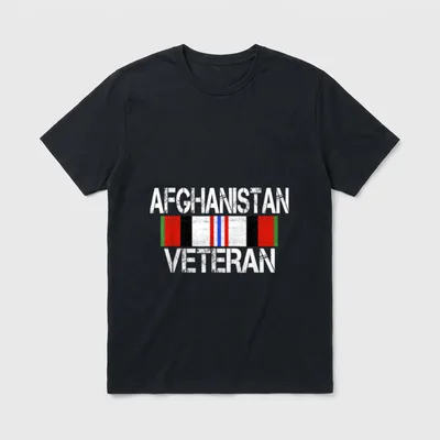 Afghanistan Veteran Ribbon T-Shirt – Classic T-Shirt in Black
