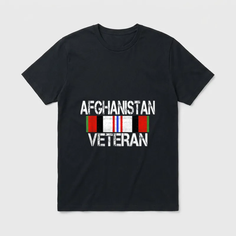 Afghanistan Veteran Ribbon T-Shirt – Classic T-Shirt in Black