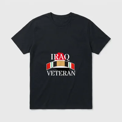 Military Veteran Iraq War Service Band T-Shirt – Classic T-Shirt in Black