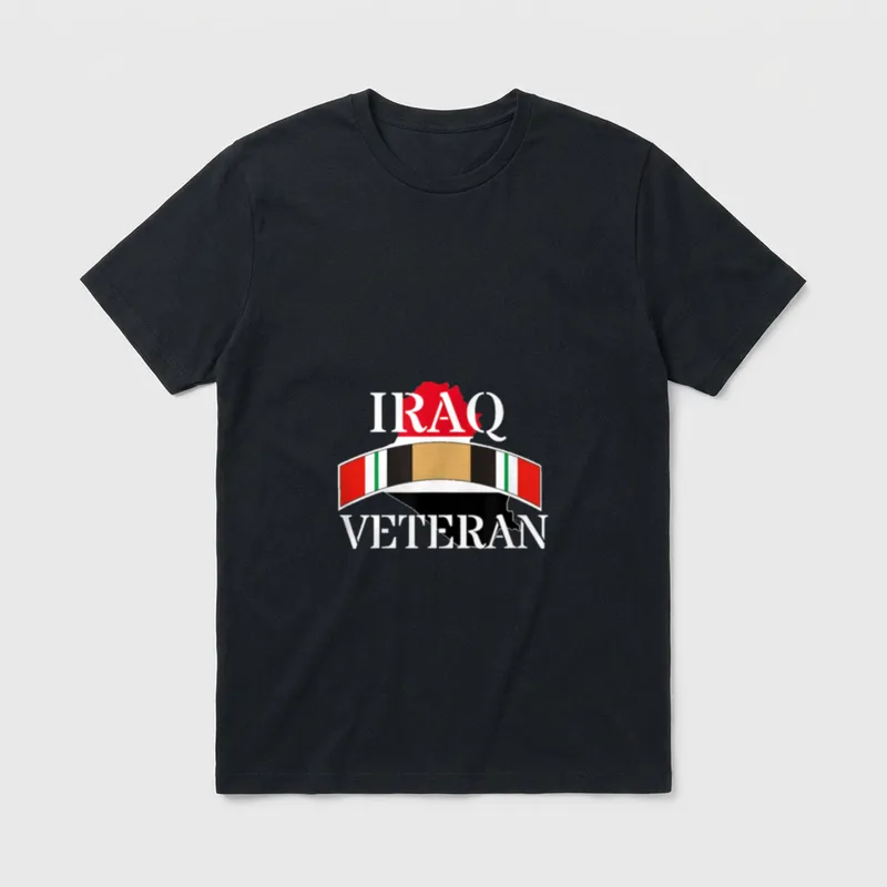 Military Veteran Iraq War Service Band T-Shirt – Classic T-Shirt in Black