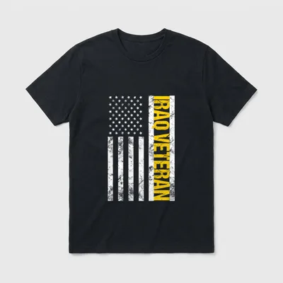 American Flag Iraq Veteran T-Shirt – Classic T-Shirt in Black