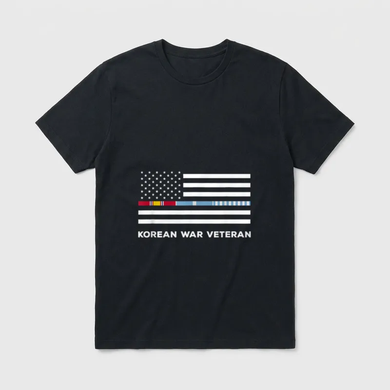 Military Veteran Thin Line Flag T-Shirt – Classic T-Shirt in Black