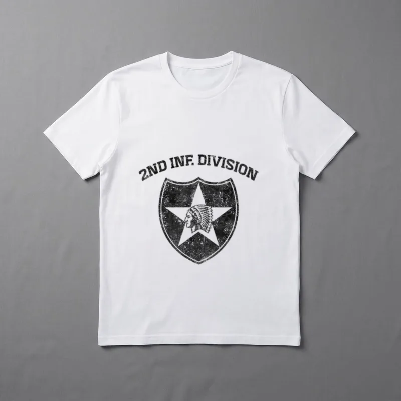 Army Veteran Camp Humphreys T-Shirt – 2ND INF. DIVISION text with shield patch – Classic T-Shirt in Black
