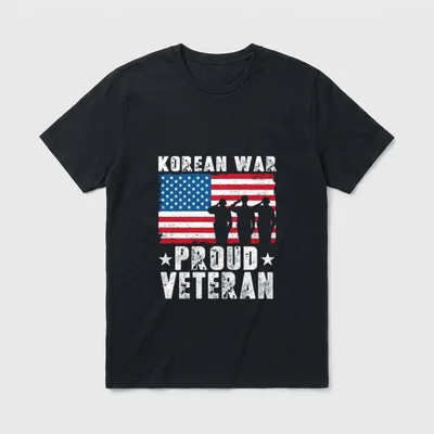 Military Men Women Proud Korean War T-Shirt – Classic T-Shirt in Black