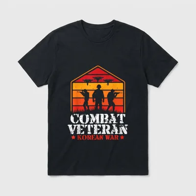 Combat Veteran Korean War Veterans Day T-Shirt – Classic T-Shirt in Black