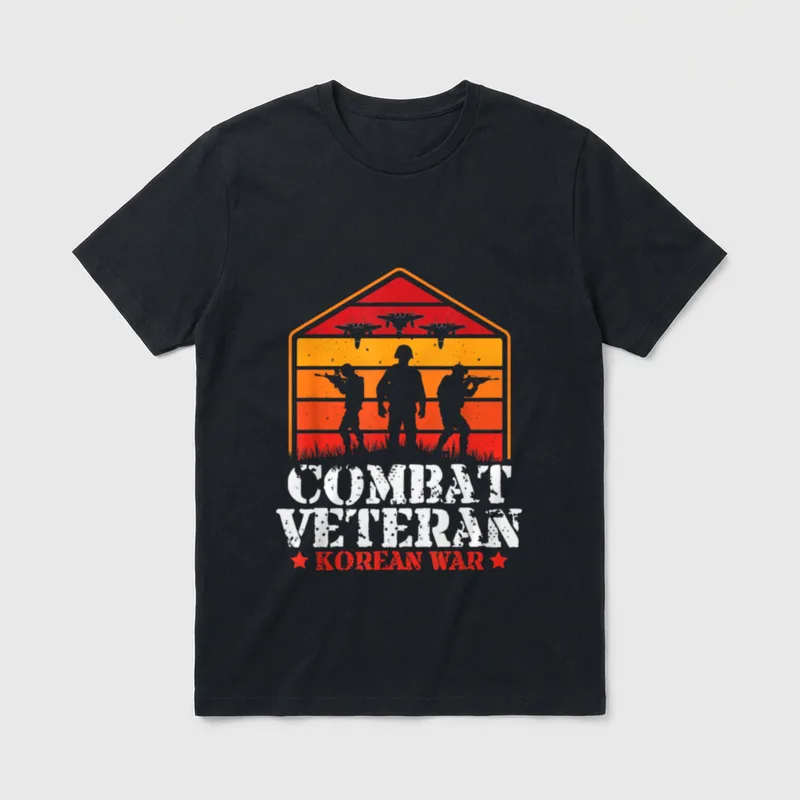 Combat Veteran Korean War Veterans Day T-Shirt – Classic T-Shirt in Black