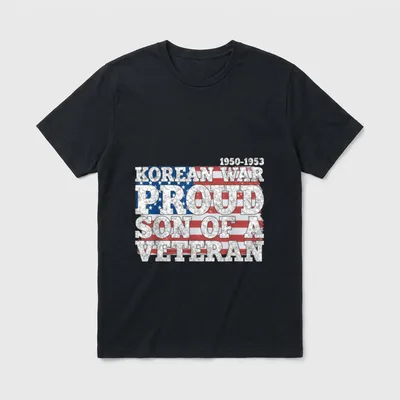 Korean War USA Flag Proud Veteran T-Shirt – Classic T-Shirt in Black
