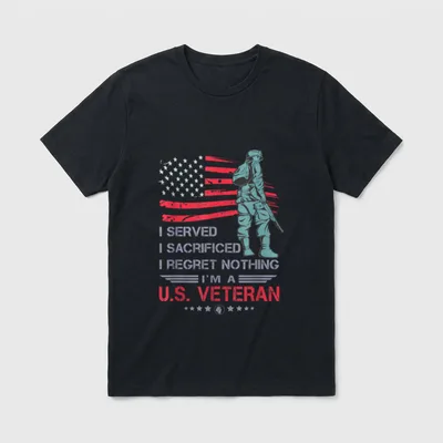 US Veteran No Regrets T-Shirt – Classic T-Shirt in Black