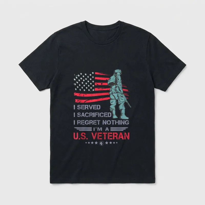 US Veteran No Regrets T-Shirt – Classic T-Shirt in Black