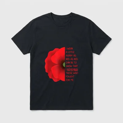 Veterans Day USA Poppy T-Shirt – Classic T-Shirt in Black