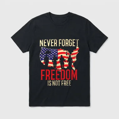 Veteran Freedom Never Forget T-Shirt – Classic T-Shirt in Black