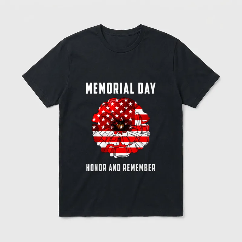 Memorial Day Poppy Flower T-Shirt – Classic T-Shirt in Black