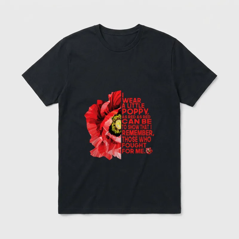 I Wear A Poppy Memorial T-Shirt – Classic T-Shirt in Black