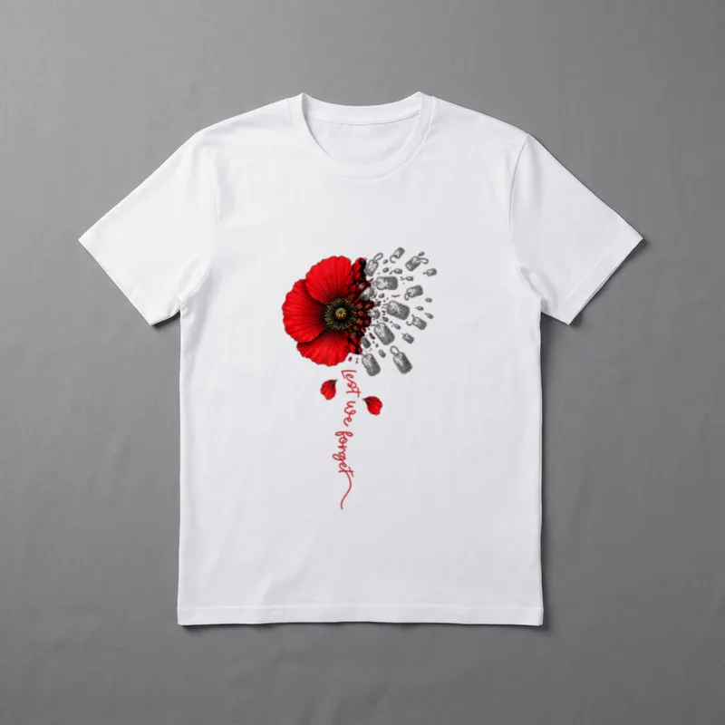 Memorial Day Red Poppy Veteran T-Shirt – Classic T-Shirt in Black