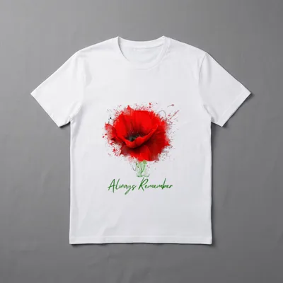 Red Poppy Remembrance T-Shirt – Classic T-Shirt in Black