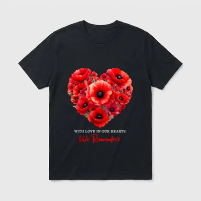 Red Poppy Military Tribute T-Shirt – Classic T-Shirt in Black