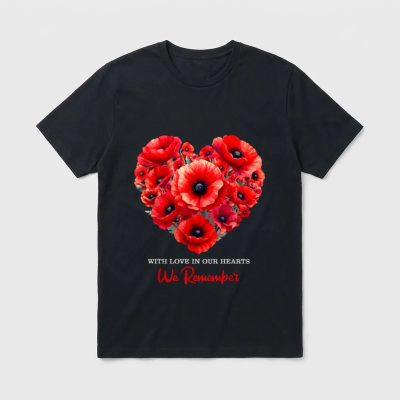 Red Poppy Military Tribute T-Shirt – Classic T-Shirt in Black