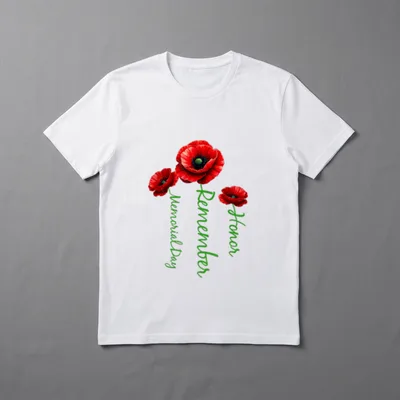 Memorial Day Red Poppy T-Shirt – Classic T-Shirt in Black