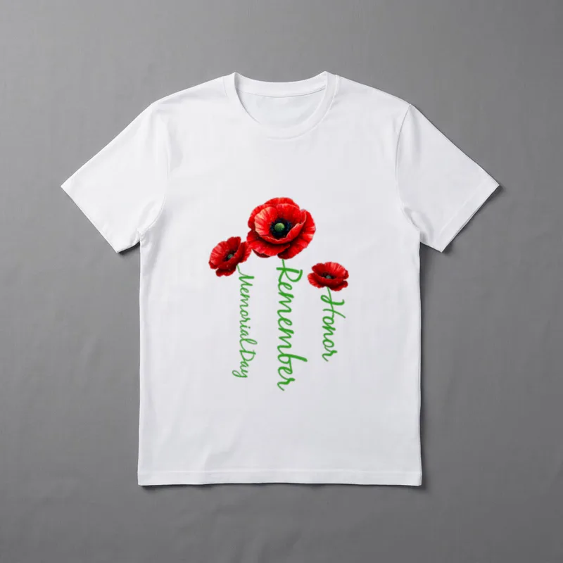 Memorial Day Red Poppy T-Shirt – Classic T-Shirt in Black