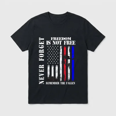 Never Forget Veteran Memorial Day T-Shirt – Classic T-Shirt in Black
