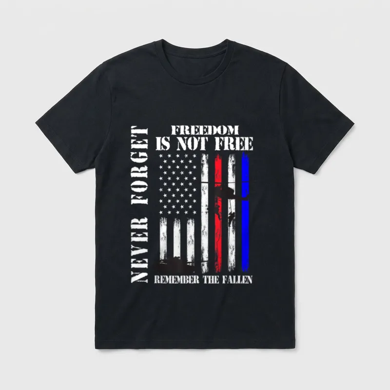 Never Forget Veteran Memorial Day T-Shirt – Classic T-Shirt in Black