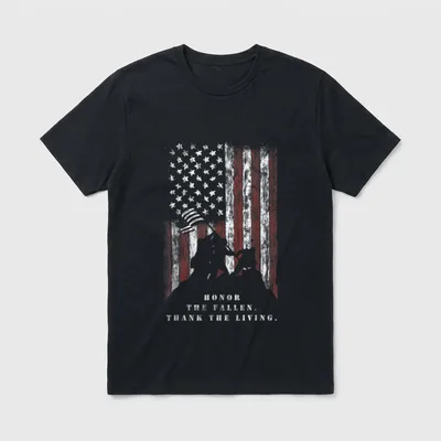 Veteran USA Flag Memorial T-Shirt – Classic T-Shirt in Black