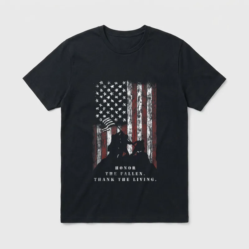 Veteran USA Flag Memorial T-Shirt – Classic T-Shirt in Black