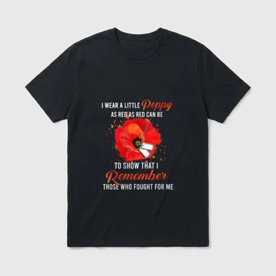 Women Veteran Red Poppy T-Shirt – Classic T-Shirt in Black