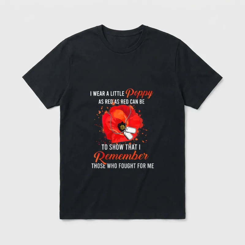 Women Veteran Red Poppy T-Shirt – Classic T-Shirt in Black