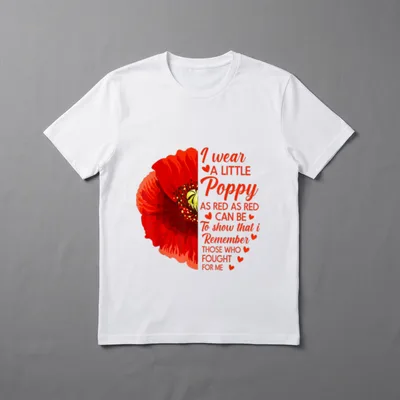 Red Poppy Veteran Memorial Day T-Shirt – Classic T-Shirt in Black