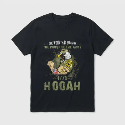 Military Hooah Veteran T-Shirt – Classic T-Shirt in Black