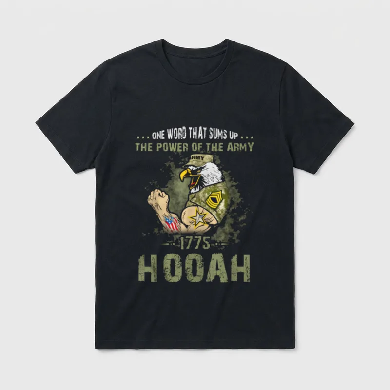Military Hooah Veteran T-Shirt – Classic T-Shirt in Black