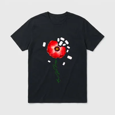 Red Poppy Soldier Memorial T-Shirt – Classic T-Shirt in Black