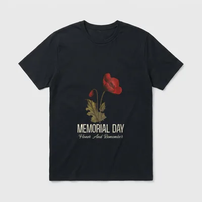 Women Veterans Day Red Poppy T-Shirt – Classic T-Shirt in Black