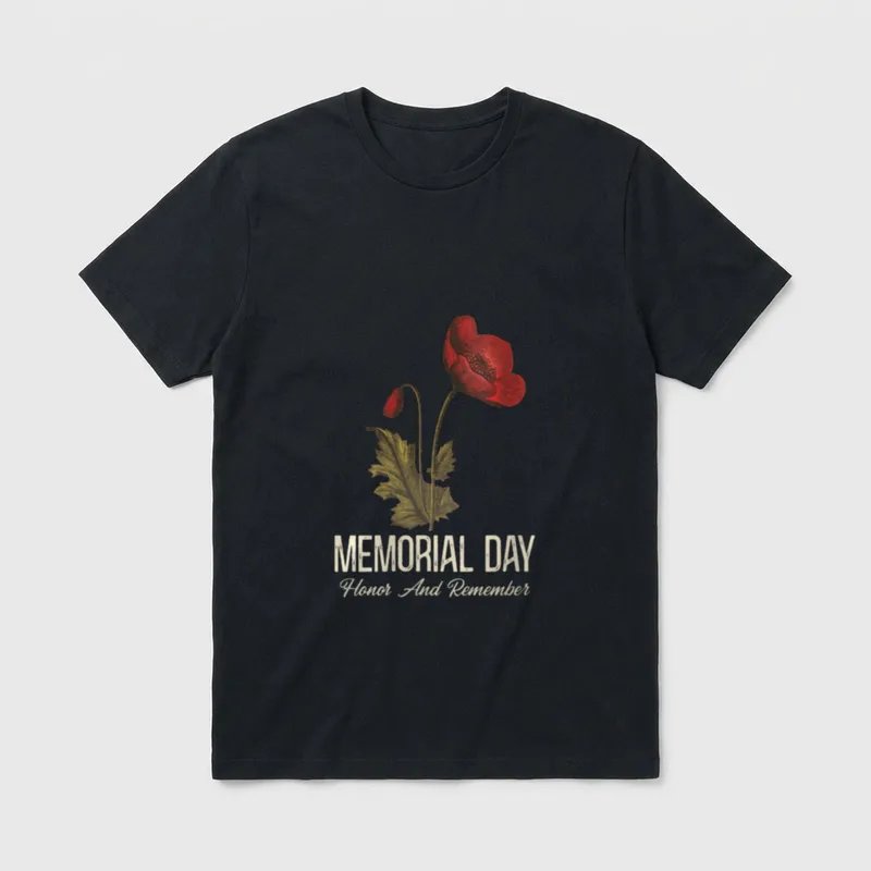 Women Veterans Day Red Poppy T-Shirt – Classic T-Shirt in Black